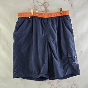 Eddie Bauer Swim Trunks Mens XXXL Blue Orange Board Shorts Mesh Lined 9 Inch